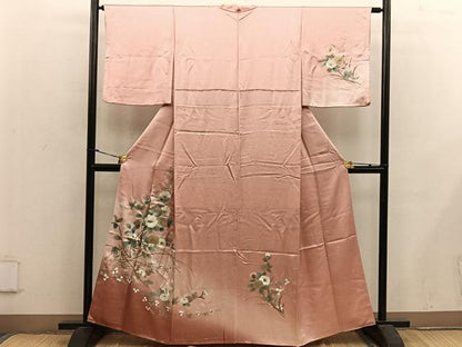 平和屋着物■訪問着　螺鈿　枝花文　暈し染め　金彩　正絹　逸品　BAAX5111mz