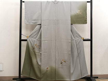平和屋着物■訪問着　菊花文　暈し染め　金彩　正絹　逸品　未使用　BAAX5116mz