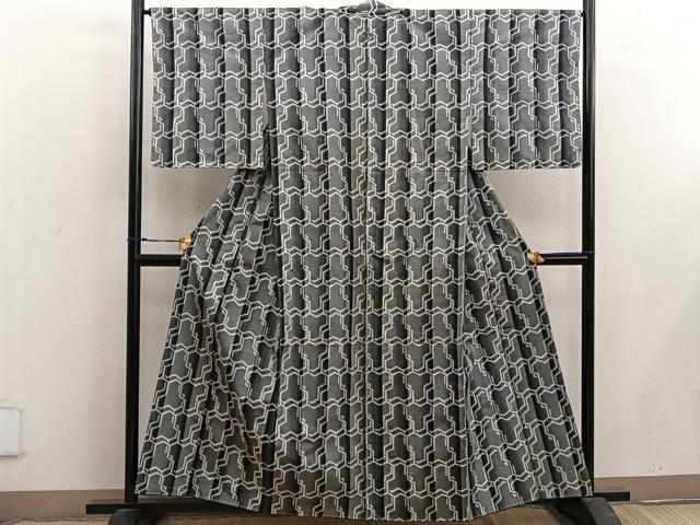 平和屋着物■上質な紬　毘沙門亀甲　正絹　逸品　未使用　BAAX5117mz