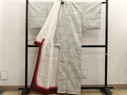 平和屋着物■上質な紬　絣文様　正絹　逸品　BAAX5118mz