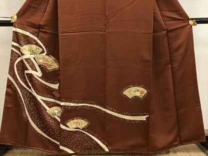 平和屋着物■訪問着　地紙重ね花文　金銀彩　正絹　逸品　BAAX5121mz