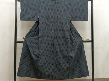 平和屋着物■上質な紬　亀甲文　正絹　逸品　BAAX5123mz