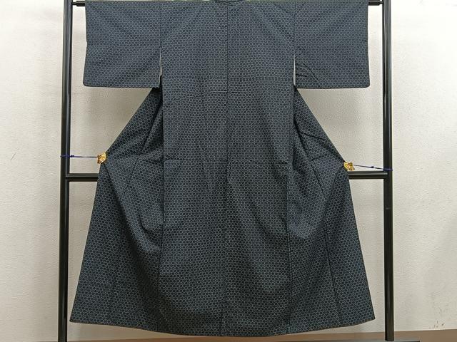 平和屋着物■上質な紬　亀甲文　正絹　逸品　BAAX5123mz