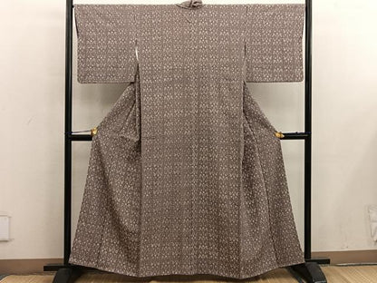 平和屋着物■上質な小紋　草花文　正絹　逸品　BAAX5128mz