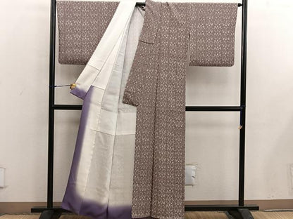 平和屋着物■上質な小紋　草花文　正絹　逸品　BAAX5128mz