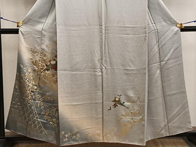 平和屋着物■訪問着　菊花文　暈し染め　金彩　正絹　逸品　BAAX5135mz