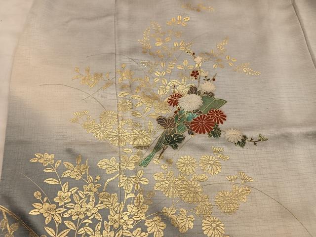 平和屋着物■訪問着　菊花文　暈し染め　金彩　正絹　逸品　BAAX5135mz