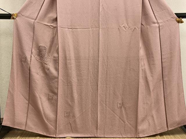 平和屋着物■訪問着　総刺繍　スワトウ刺繍　貝桶花文　遠州茶色　正絹　逸品　BAAX5138mz