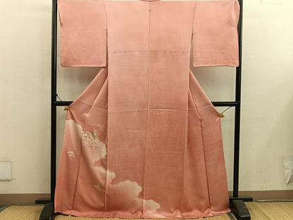 平和屋着物■豪華色留袖　総刺繍　片輪車花文　暈し染め　正絹　逸品　BAAX5139mz