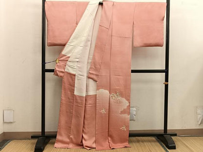 平和屋着物■豪華色留袖　総刺繍　片輪車花文　暈し染め　正絹　逸品　BAAX5139mz