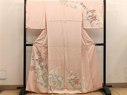 平和屋着物■訪問着　刺繍　花鳥文　暈し染め　正絹　逸品　BAAX5140mz