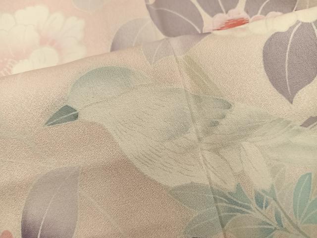平和屋着物■訪問着　刺繍　花鳥文　暈し染め　正絹　逸品　BAAX5140mz