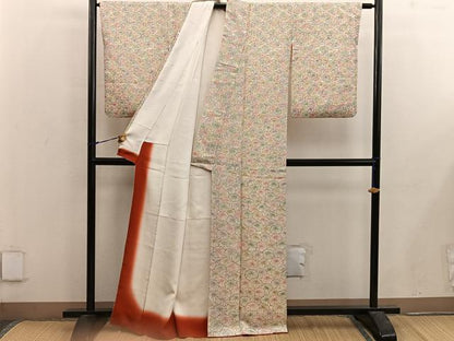 平和屋着物■上質な小紋　菊花文　正絹　逸品　BAAX5146mz