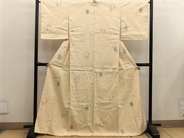 平和屋着物■上質な紬　亀甲花文　正絹　逸品　BAAX5150mz