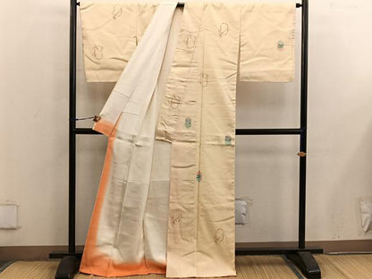 平和屋着物■上質な紬　亀甲花文　正絹　逸品　BAAX5150mz