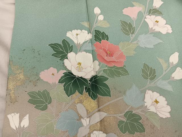 平和屋着物■訪問着　枝花文　金彩　正絹　逸品　BAAX5151mz