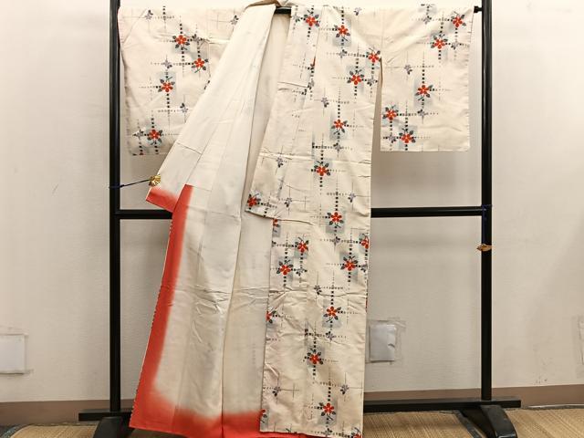 平和屋着物■上質な紬　梅花文　正絹　逸品　BAAX5155mz