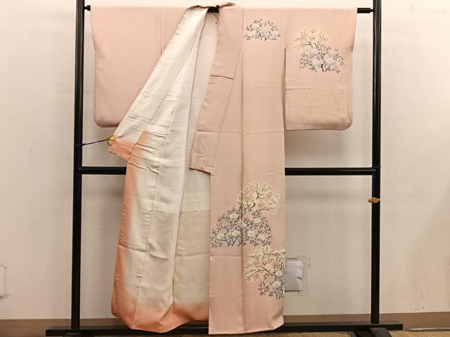 平和屋着物■訪問着　友禅　枝花文　正絹　逸品　BAAX5156mz