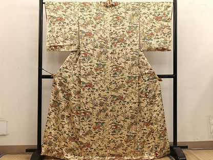 平和屋着物■上質な小紋　風景文　正絹　逸品　BAAX5159mz