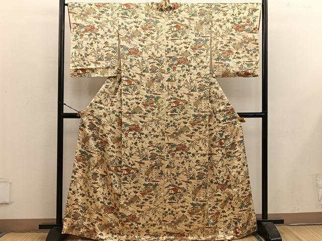 平和屋着物■上質な小紋　風景文　正絹　逸品　BAAX5159mz