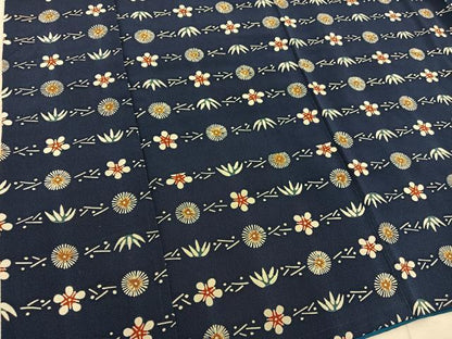 平和屋着物■上質な小紋　型染め　草花文　正絹　逸品　BAAX5164mz