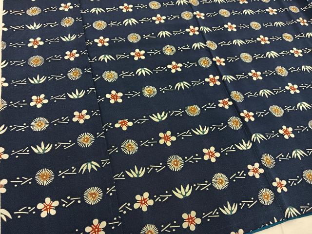 平和屋着物■上質な小紋　型染め　草花文　正絹　逸品　BAAX5164mz