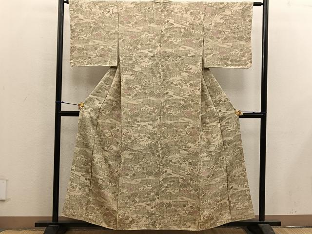 平和屋着物■上質な小紋　籬花文　正絹　逸品　BAAX5165mz