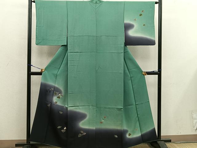 平和屋着物■訪問着　螺鈿　草葉文　暈し染め　金彩　正絹　逸品　BAAX5170mz