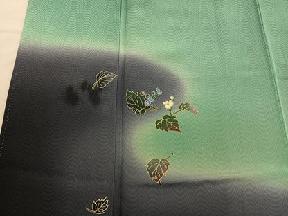 平和屋着物■訪問着　螺鈿　草葉文　暈し染め　金彩　正絹　逸品　BAAX5170mz
