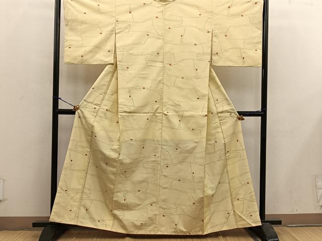 平和屋着物■上質な紬　幾何学文様　正絹　逸品　BAAX5171mz