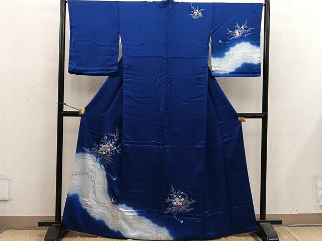 平和屋着物■訪問着　駒刺繍　文箱花文　暈し染め　銀彩　やまと誂製　正絹　逸品　BAAX5173mz