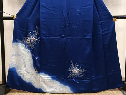 平和屋着物■訪問着　駒刺繍　文箱花文　暈し染め　銀彩　やまと誂製　正絹　逸品　BAAX5173mz