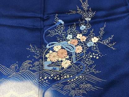 平和屋着物■訪問着　駒刺繍　文箱花文　暈し染め　銀彩　やまと誂製　正絹　逸品　BAAX5173mz