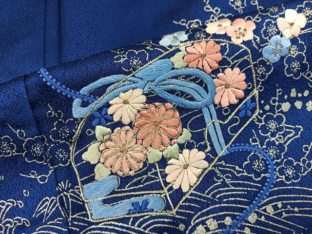 平和屋着物■訪問着　駒刺繍　文箱花文　暈し染め　銀彩　やまと誂製　正絹　逸品　BAAX5173mz
