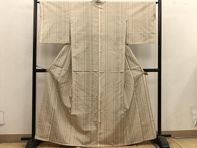 平和屋着物■上質な紬　幾何学文様　大丸扱い　正絹　逸品　BAAX5174mz