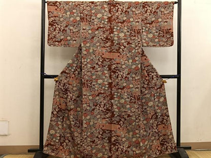 平和屋着物■上質な小紋　鴛鴦花文　正絹　逸品　BAAX5177mz