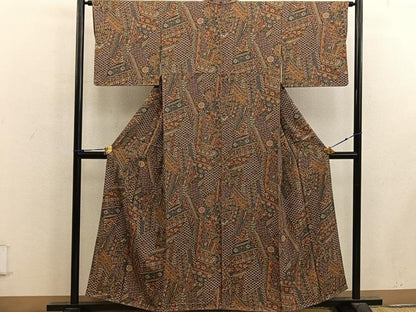 平和屋着物■上質な小紋　青海波花文　正絹　逸品　BAAX5181mz