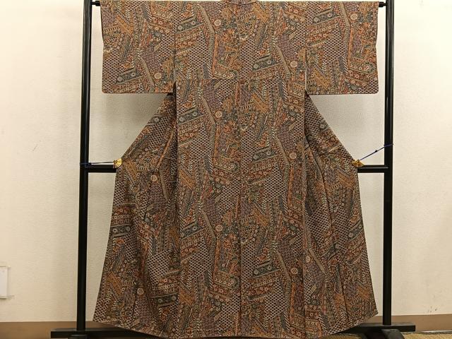 平和屋着物■上質な小紋　青海波花文　正絹　逸品　BAAX5181mz