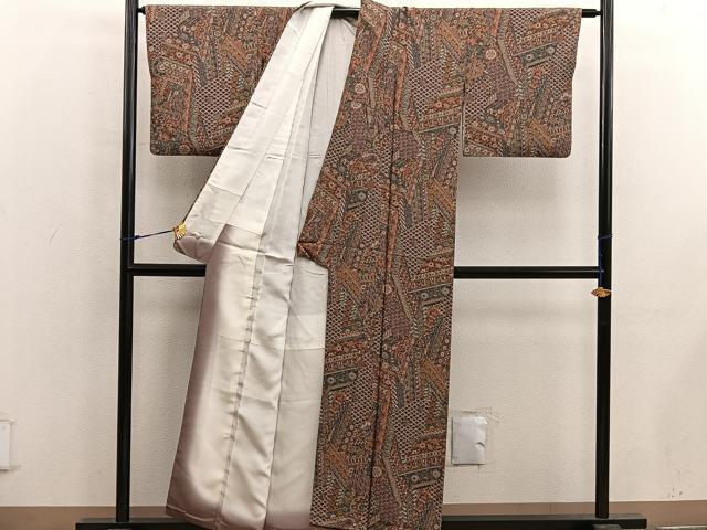 平和屋着物■上質な小紋　青海波花文　正絹　逸品　BAAX5181mz