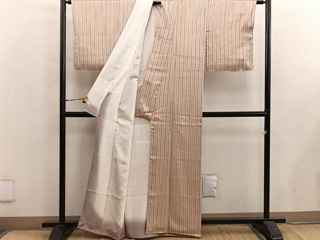平和屋着物■上質な小紋　間道　正絹　逸品　BAAX5182mz