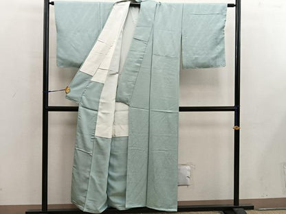 平和屋着物■上質な色無地　草葉地紋　水浅葱色　正絹　逸品　未使用　BAAX5184mz