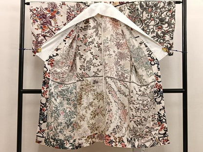 平和屋着物■長襦袢　無双仕立て　籬花文　正絹　逸品　BAAX5186mz