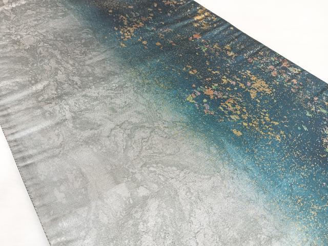 平和屋着物◎六通柄袋帯　霞文　引箔　正絹　逸品　BAAX5205qw