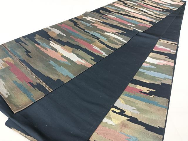 平和屋着物◎西陣　服部織物謹製　六通柄袋帯　こはく錦　霞文　金糸　引箔　正絹　逸品　BAAX5207qw
