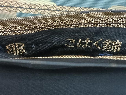 平和屋着物◎西陣　服部織物謹製　六通柄袋帯　こはく錦　霞文　金糸　引箔　正絹　逸品　BAAX5207qw