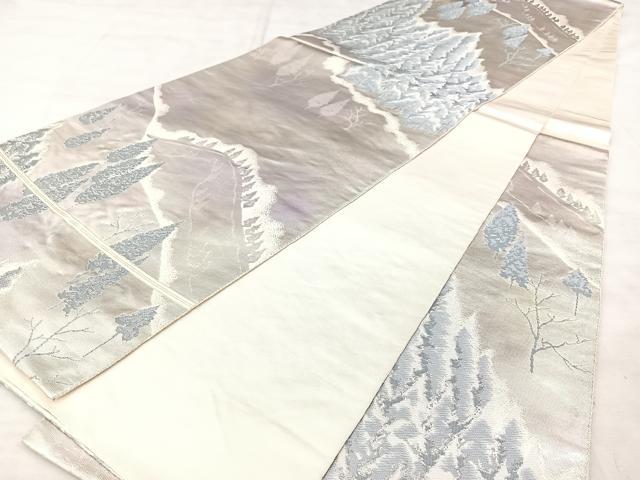 平和屋着物◎六通柄袋帯　樹林文　引箔　正絹　逸品　BAAX5216qw