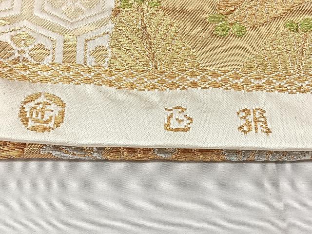 平和屋着物◎六通柄袋帯　鳳凰花丸文　金糸　引箔　正絹　逸品　BAAX5219qw