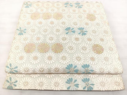 平和屋着物◎西陣　服部織物謹製　六通柄袋帯　唐織　こきん錦　菊文　金糸　正絹　逸品　BAAX5224qw