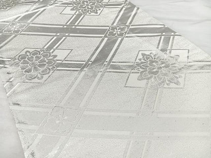 平和屋着物◎両面　全通柄袋帯　花菱文　銀糸　やまとオリジナル　正絹　逸品　BAAX5231qw