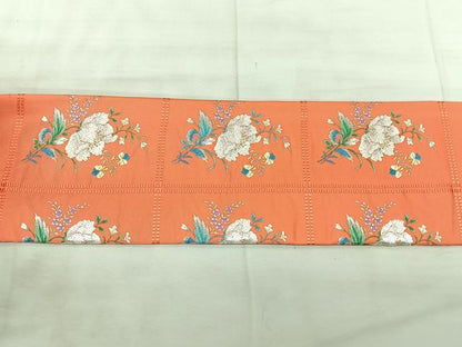 平和屋着物◎九寸名古屋帯　唐織　格子花文　金銀糸　正絹　逸品　BAAX5239qw